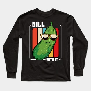 Pickle - Retro Style Dill Cool Vintage Vegetable Vegan Long Sleeve T-Shirt